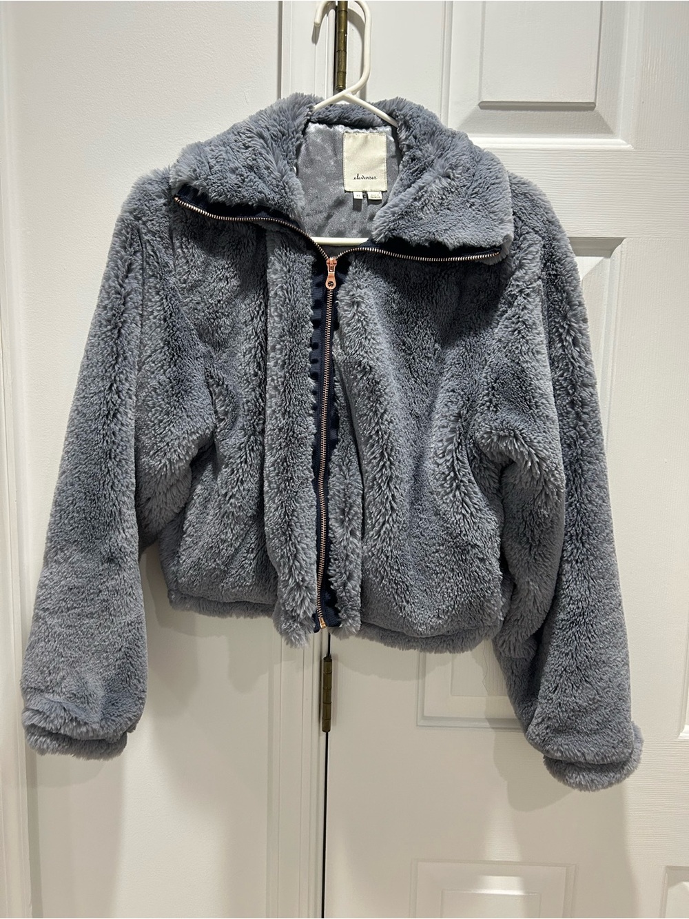 Anthropologie Elevenses Plush Zip Jacket